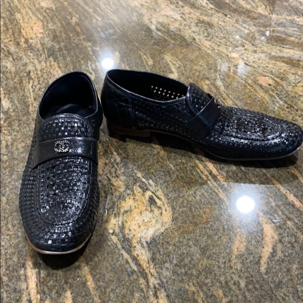 Chanel woven leather loafers size 39.5